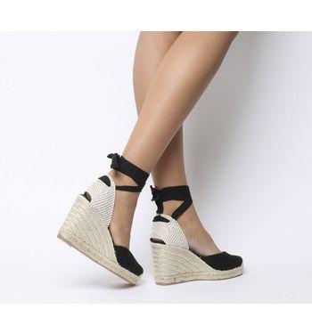 Office Marmalad Part Espadrille Black Canvas