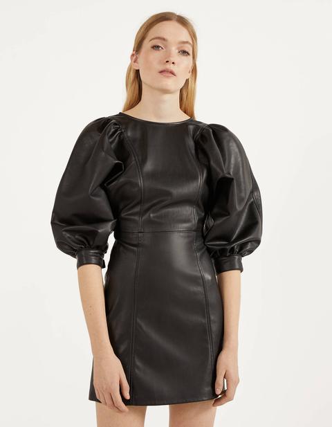 Short faux leather dress