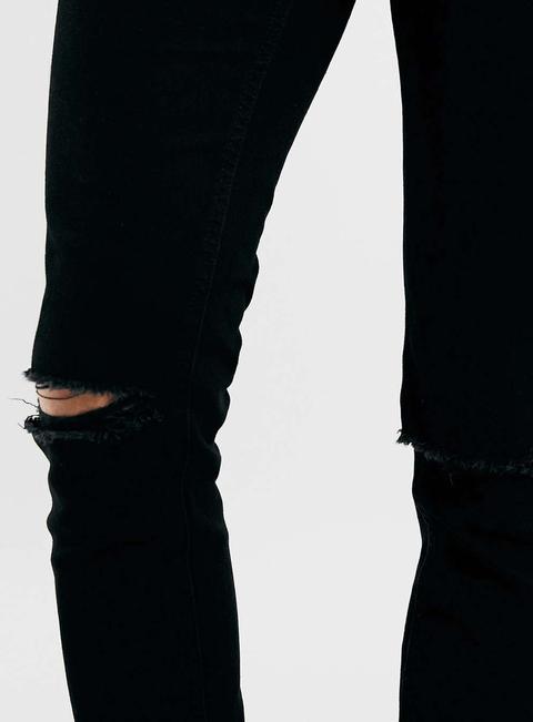 Black Ripped Knee Stretch Skinny Jeans