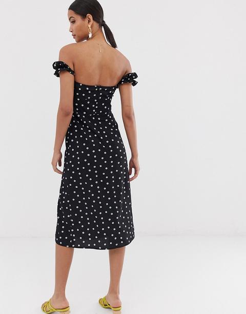 fashion union low back midi dress in spot