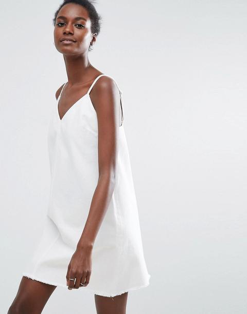 Vestido Camisola Vaquero En Blanco De Asos