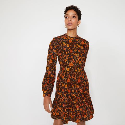 warehouse orange floral dress