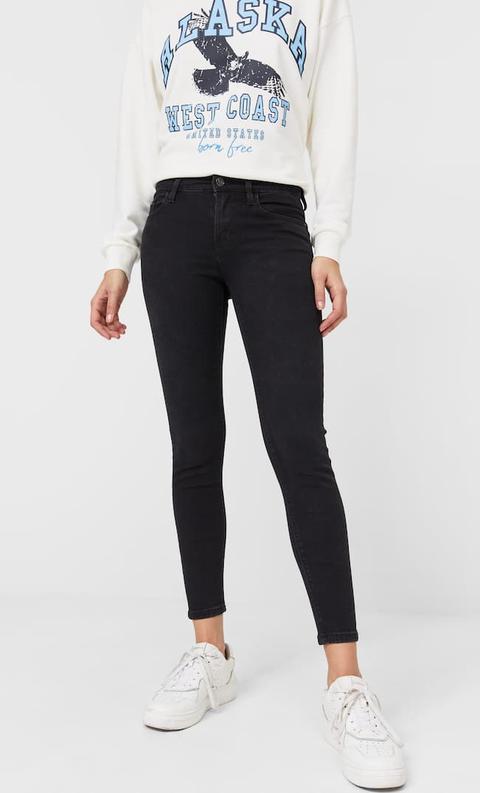 Stradivarius Jean Skinny Taille Basse Femme Délavé 32