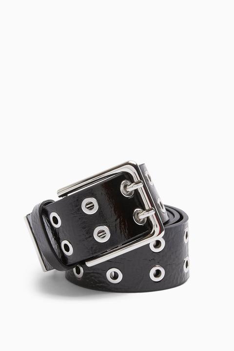 black double eyelet belt