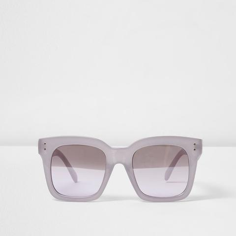 Lilac Square Frame Oversized Sunglasses