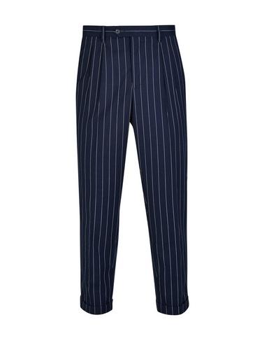 mens blue pinstripe trousers