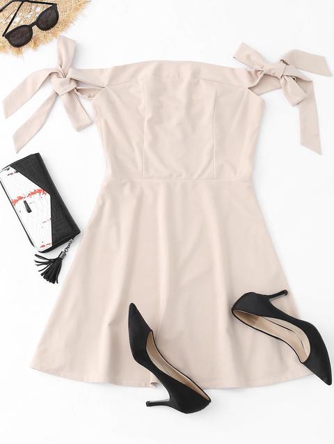 Off The Shoulder Bowknot Mini Dress