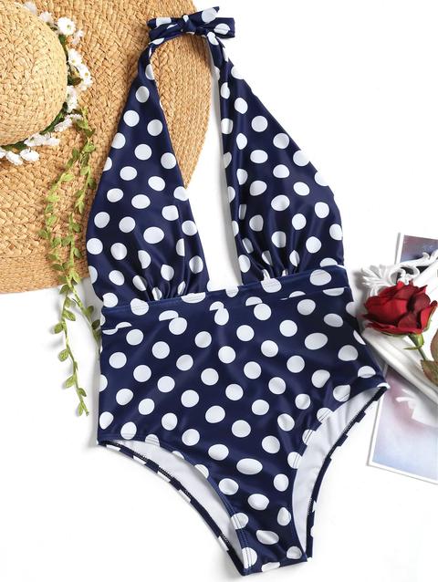 Costume Da Bagno A Pois A Vita Alta