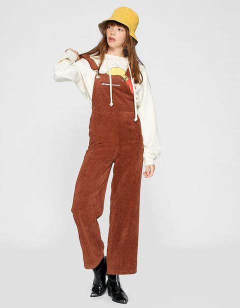Dungarees In Pale Camel