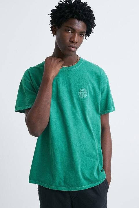 Uo Embroidered Sun Green T-shirt 