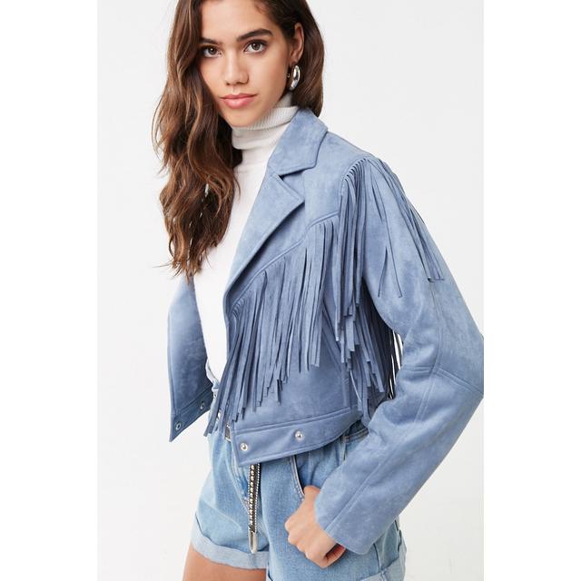 Forever 21 2024 suede fringe jacket