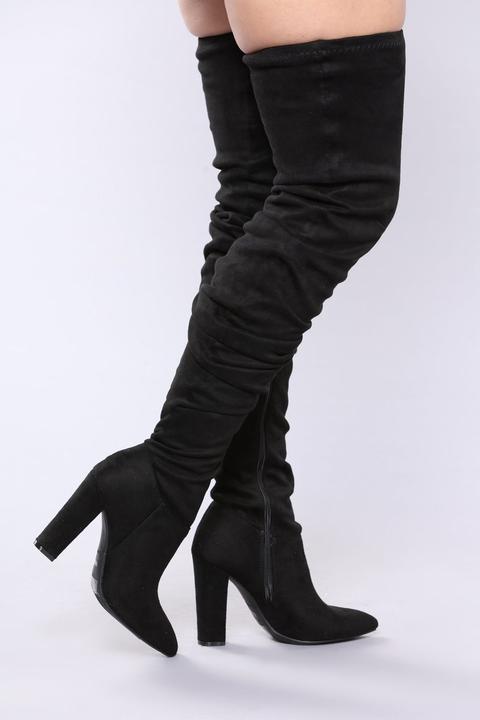 black over the knee slouch boots