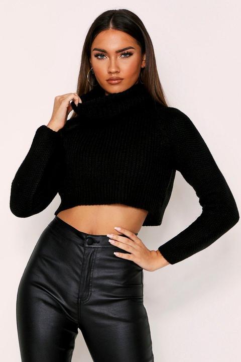 Roll Neck Cropped Jumper