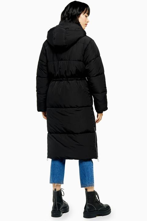 black longline puffer jacket topshop