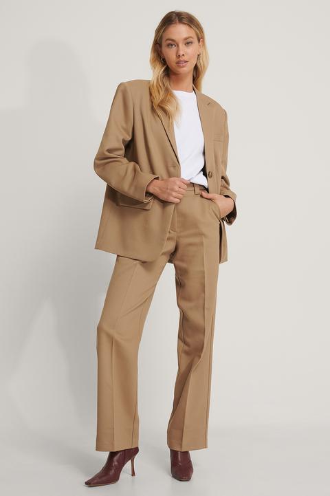 Na-kd Classic Twill Suit Pants - Beige