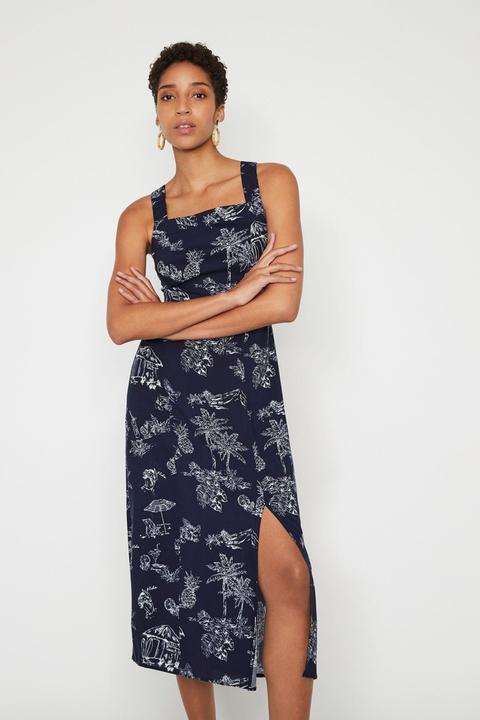 warehouse tie back midi dress