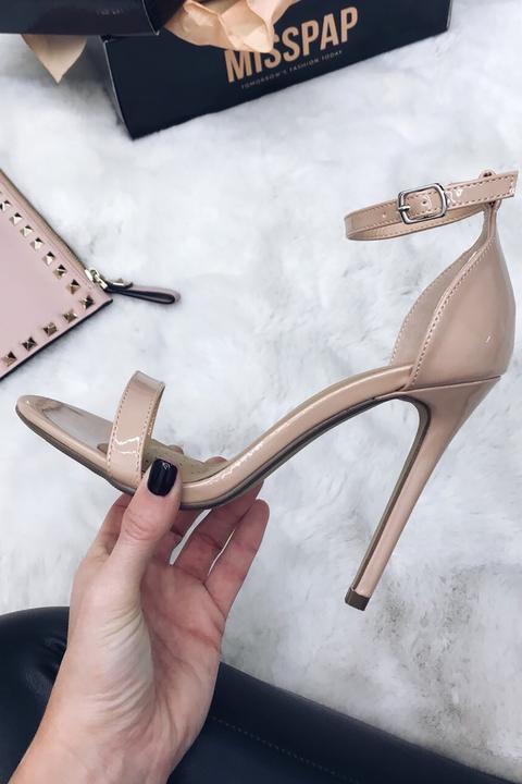 Lilly Nude Patent Barely There Heels