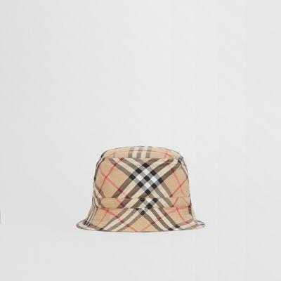 Sombrero De Pesca En Algodón A Cuadros Vintage Checks (beige) - Niños | Burberry