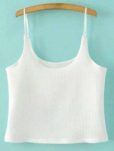 White Pleated Cami Tank Top