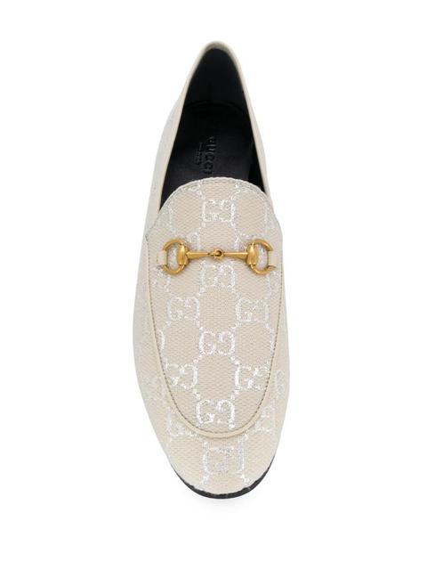 Gucci - Metallic Monogram Loafers