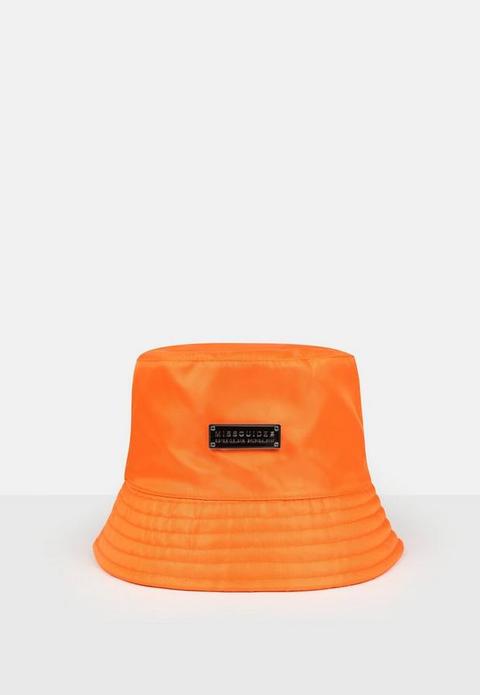 Orange Missguided Nylon Bucket Hat, Orange