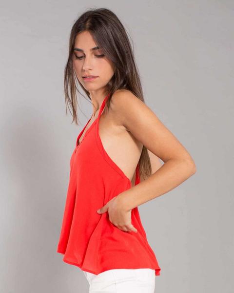 Top De Tirantes Escote Halter Coral