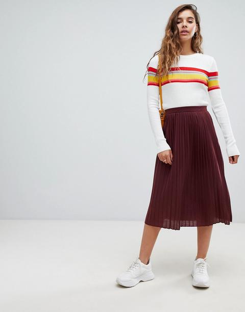 Falda Midi Plisada De Punto De Asos Design