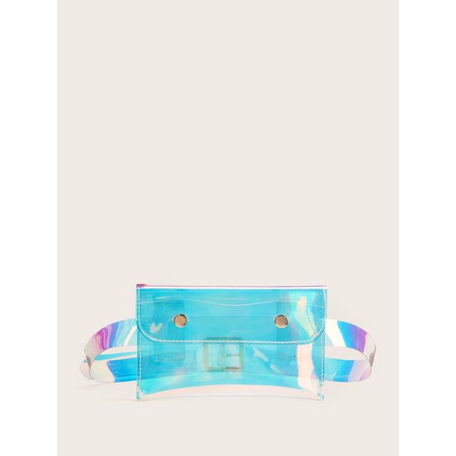 clear iridescent fanny pack