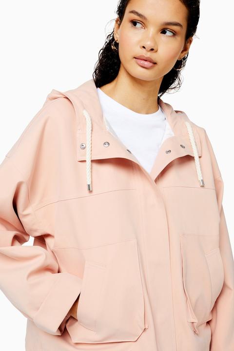 pink hooded parka