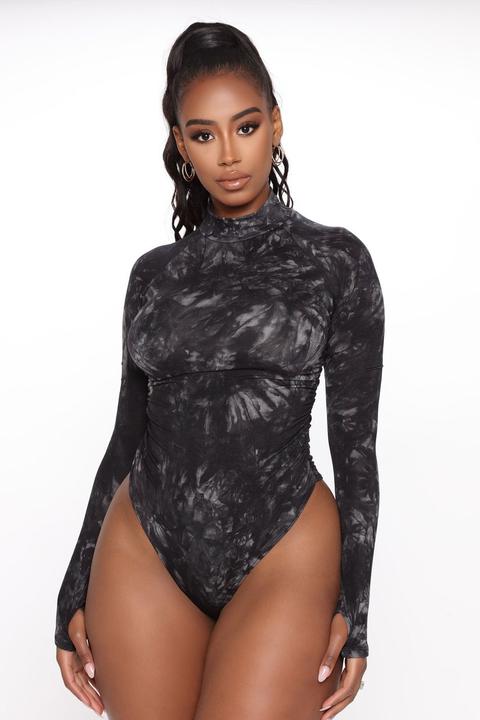 Smoky Mirrors Turtle Neck Bodysuit - Black