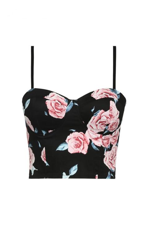 Top Bustier Corto Stampa Fiori