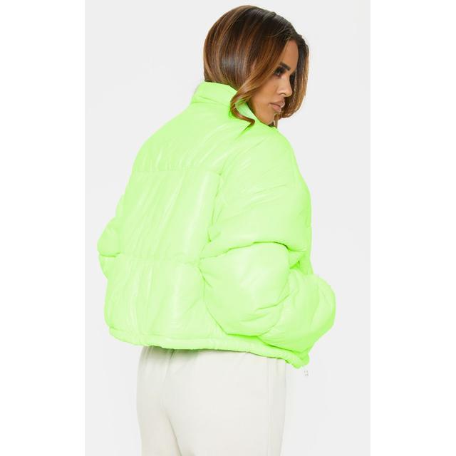 cropped neon puffer jacket
