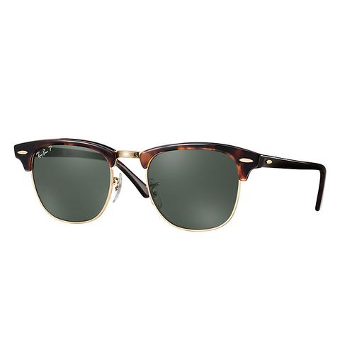 Clubmaster Classic Unisex Sunglasses Lentes: Verde Polarizadas, Montura: Habana