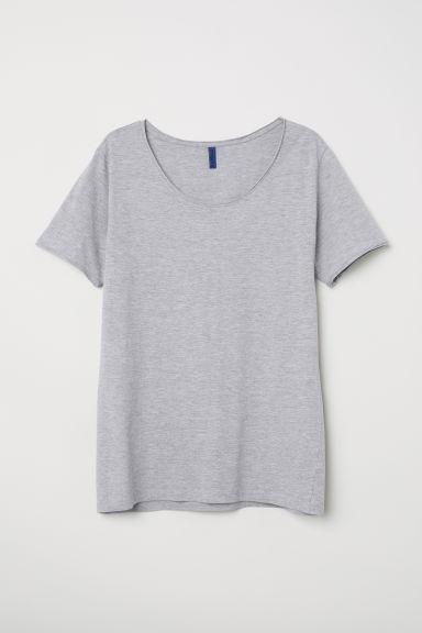 H & M - T-shirt Scollata - Grigio