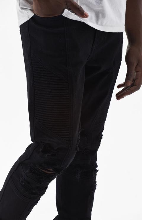 black moto stacked skinny jeans