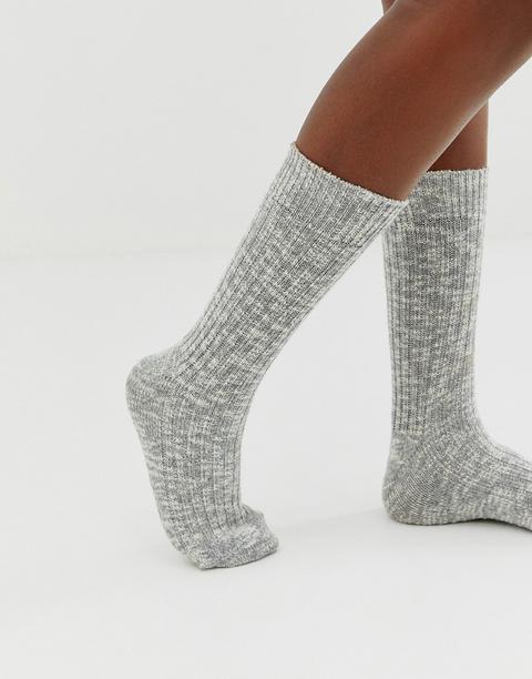 Birkenstock Cotton Slub Socks In Grey