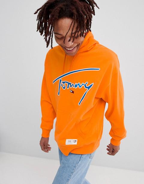 Tommy Jeans - Signature Capsule - Felpa Comoda Arancione Con Cappuccio E  Logo Sul Davanti - Arancione from ASOS on 21 Buttons