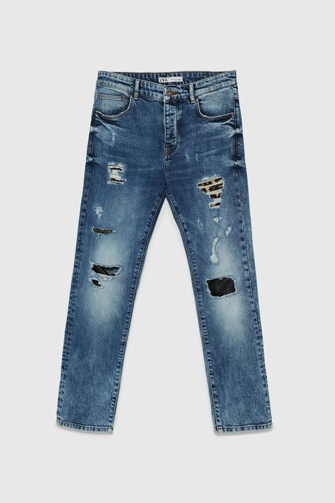 Denim Strappi E Toppa