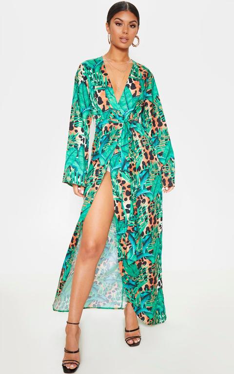 leopard kimono dress