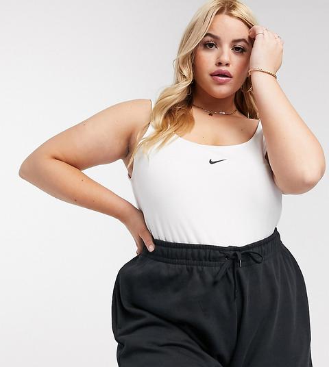 Nike Plus Scoop Neck Vest Bodysuit In White