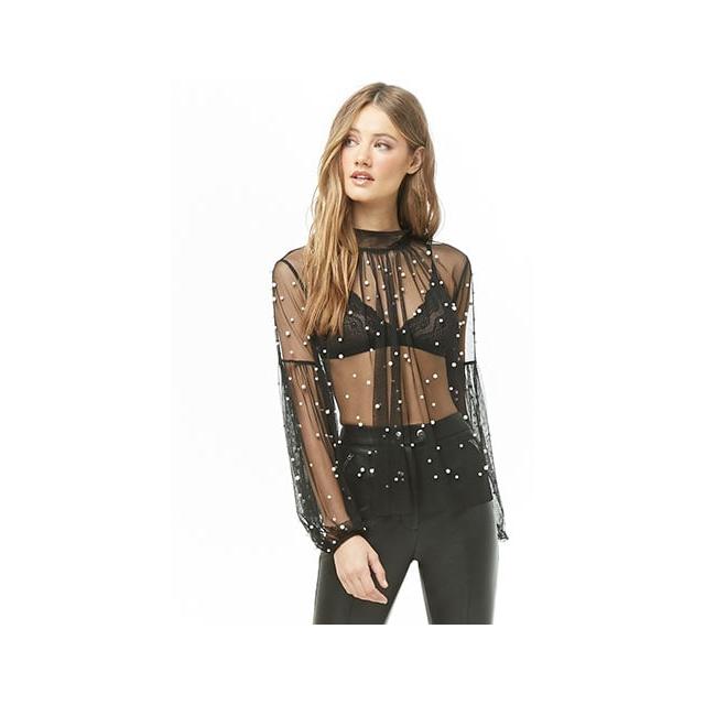 pearl mesh top