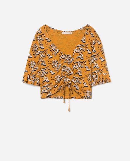 Gathered Printed T-shirt
