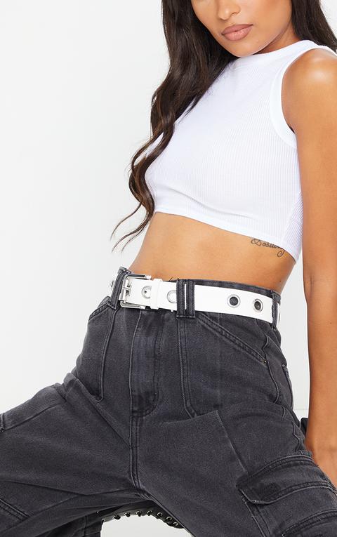 White Eyelet Belt