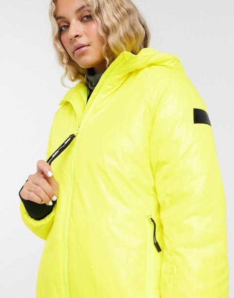 Chaqueta De Esquí Con Capucha Y Lavado Ácido De Asos 4505-amarillo