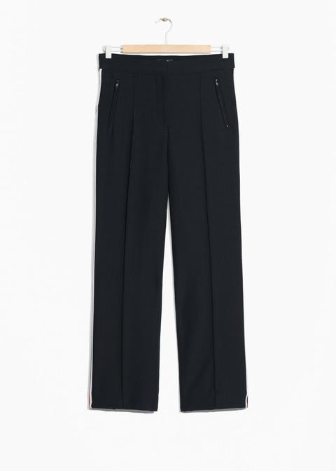 Racer Stripe Trousers - Black