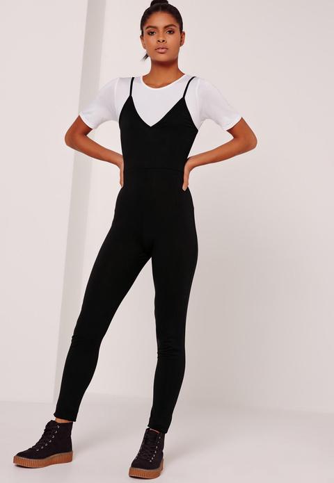 Jersey 2 In 1 Jumpsuit Black