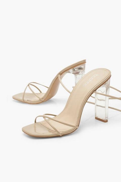 beige clear heels