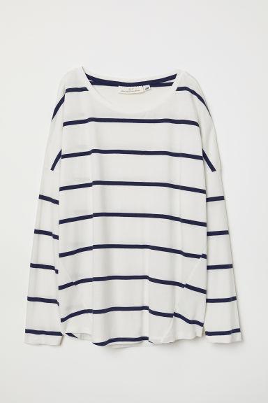 H & M - Maglia In Jersey A Righe - Bianco