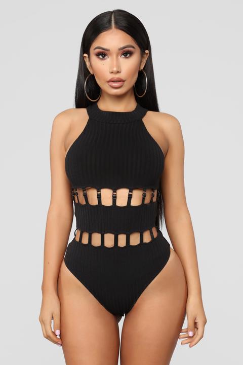 He Wasn't Man Enough Bodysuit - Black