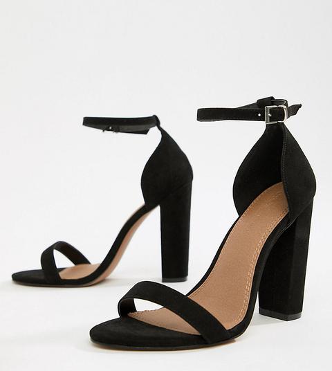 Sandalias De Tacón De Ancho Especial Con Diseño Minimalista Highball De Asos Design-negro